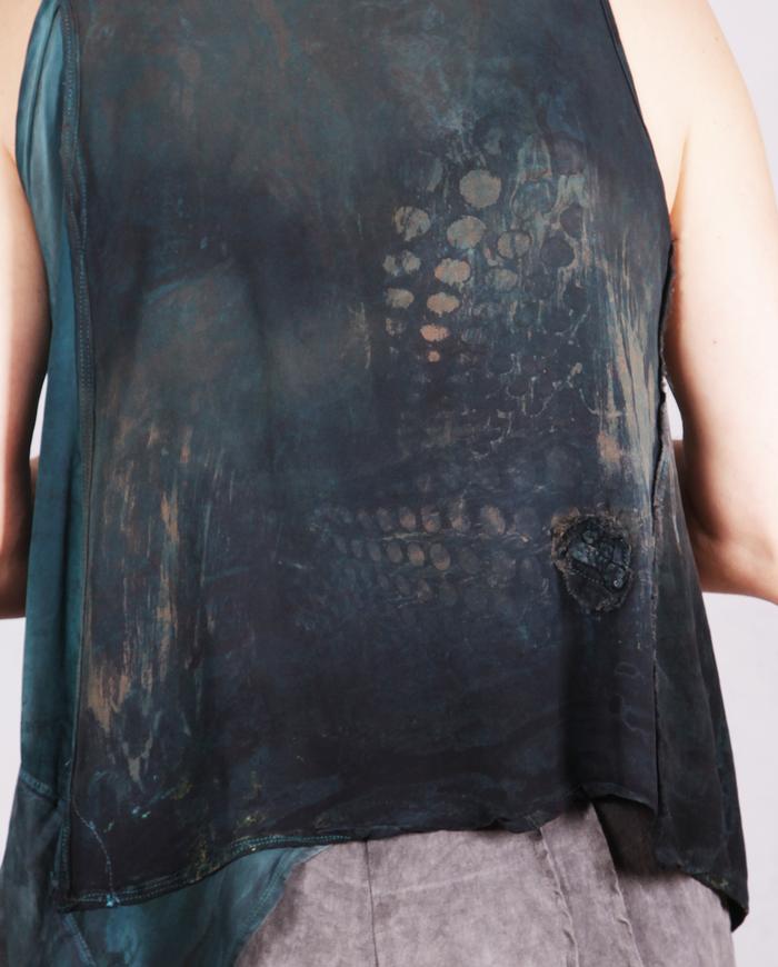 'keep it flowing' asymmetrical A-line silk art top