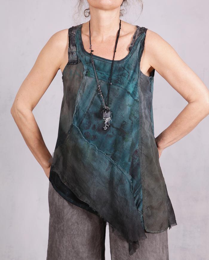 'keep it flowing' asymmetrical A-line silk art top