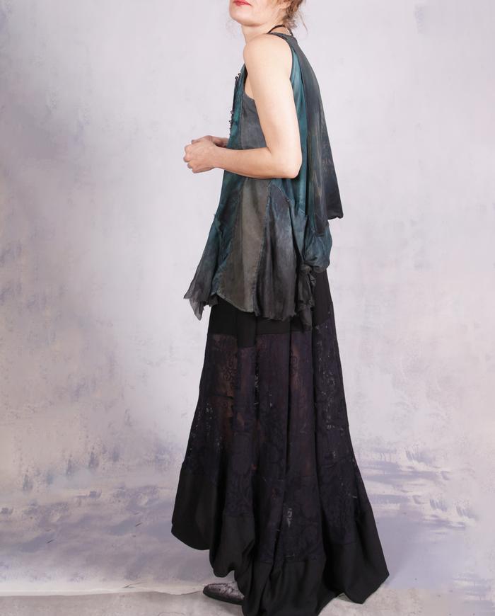 'keep it flowing' asymmetrical A-line silk art top