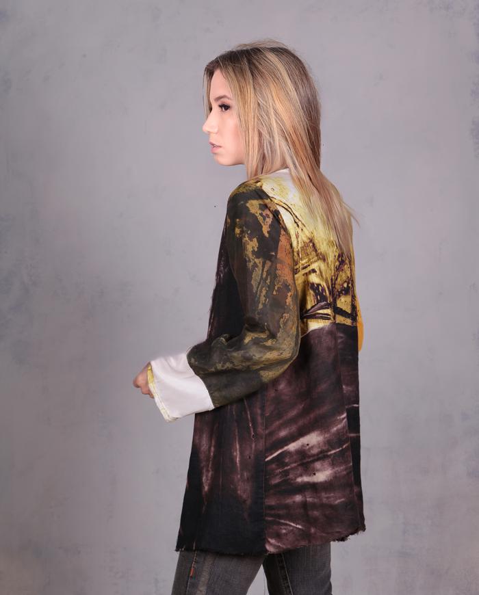 'stormy, rainy, sunny day' modern light linen and silk kaftan 