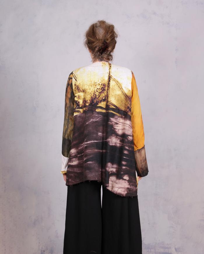 'stormy, rainy, sunny day' modern light linen and silk kaftan 