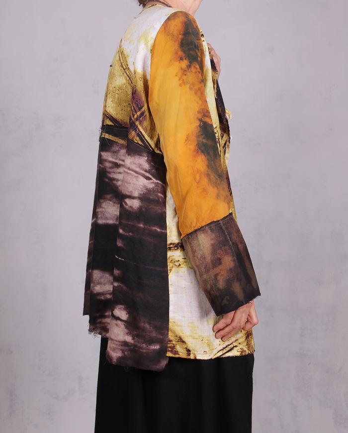 'stormy, rainy, sunny day' modern light linen and silk kaftan 