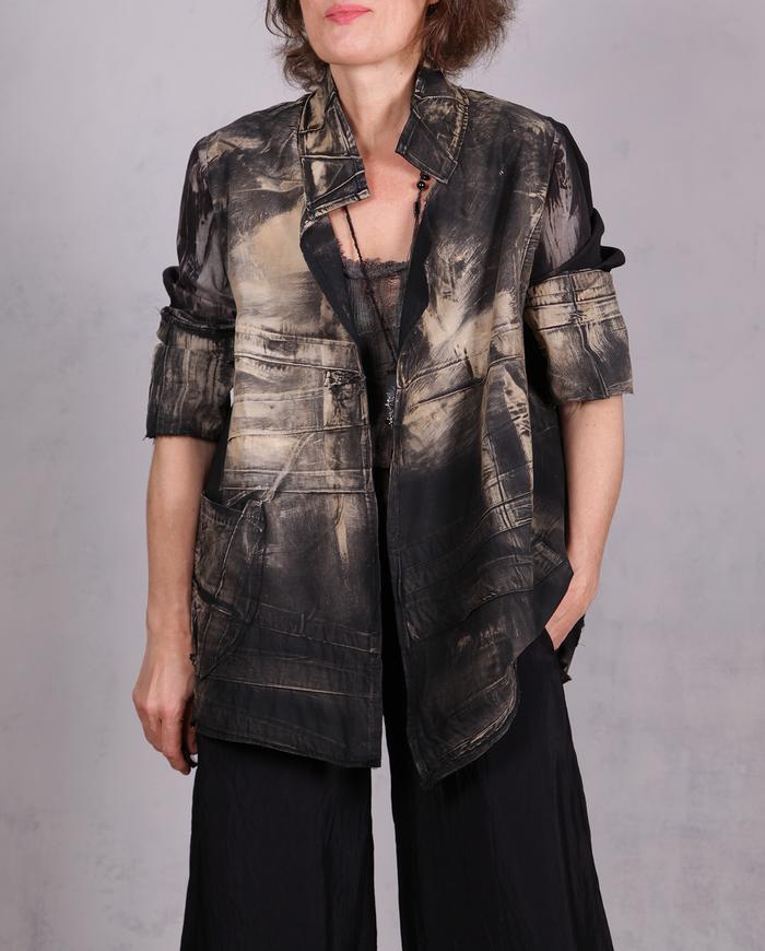 'through, across and over' artisanal distressed jacket