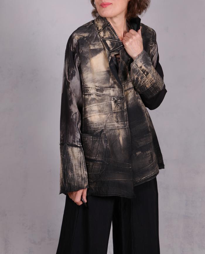 'through, across and over' artisanal distressed jacket