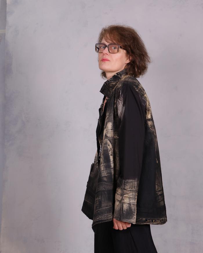 'through, across and over' artisanal distressed jacket