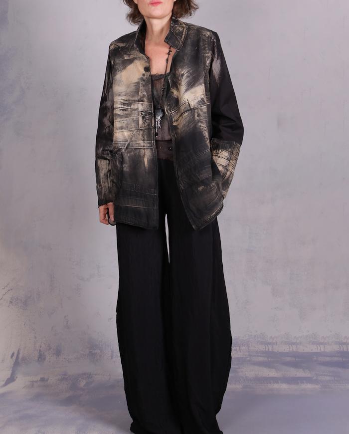 'through, across and over' artisanal distressed jacket