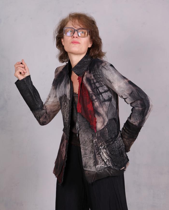 'city street art' detailed fitted jacket 