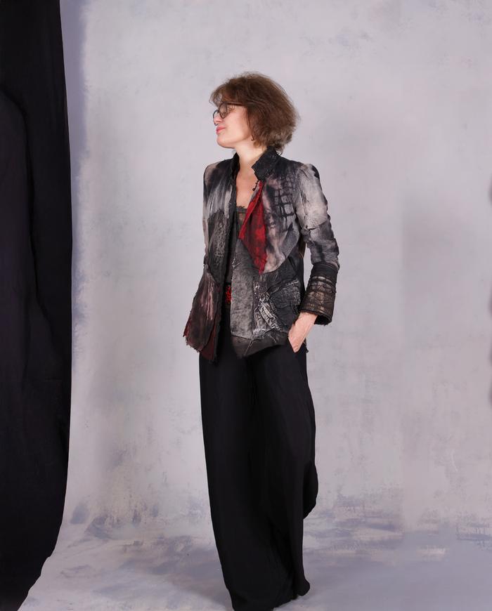 'city street art' detailed fitted jacket 