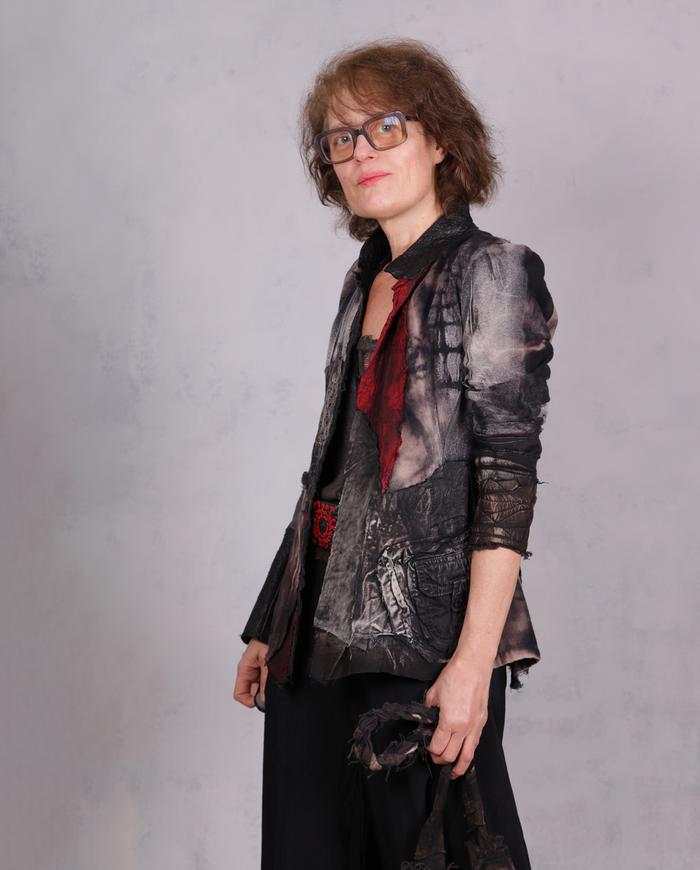 'city street art' detailed fitted jacket 