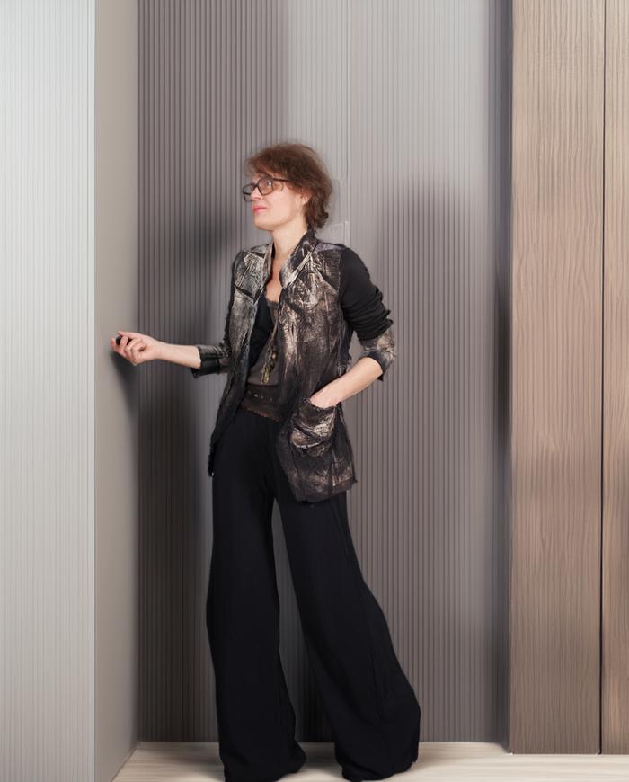 'on the way to midnight' detailed distressed modern art jacket