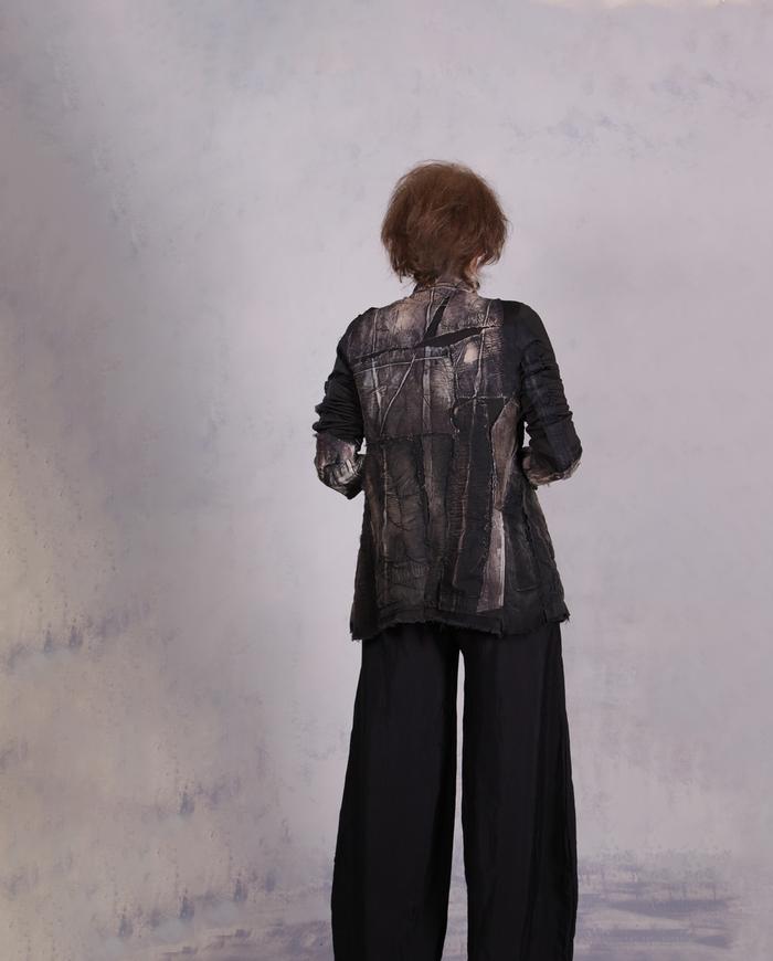'on the way to midnight' detailed distressed modern art jacket