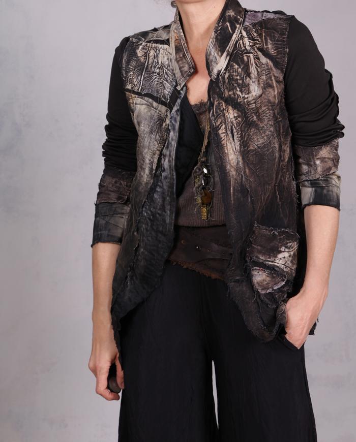 'on the way to midnight' detailed distressed modern art jacket