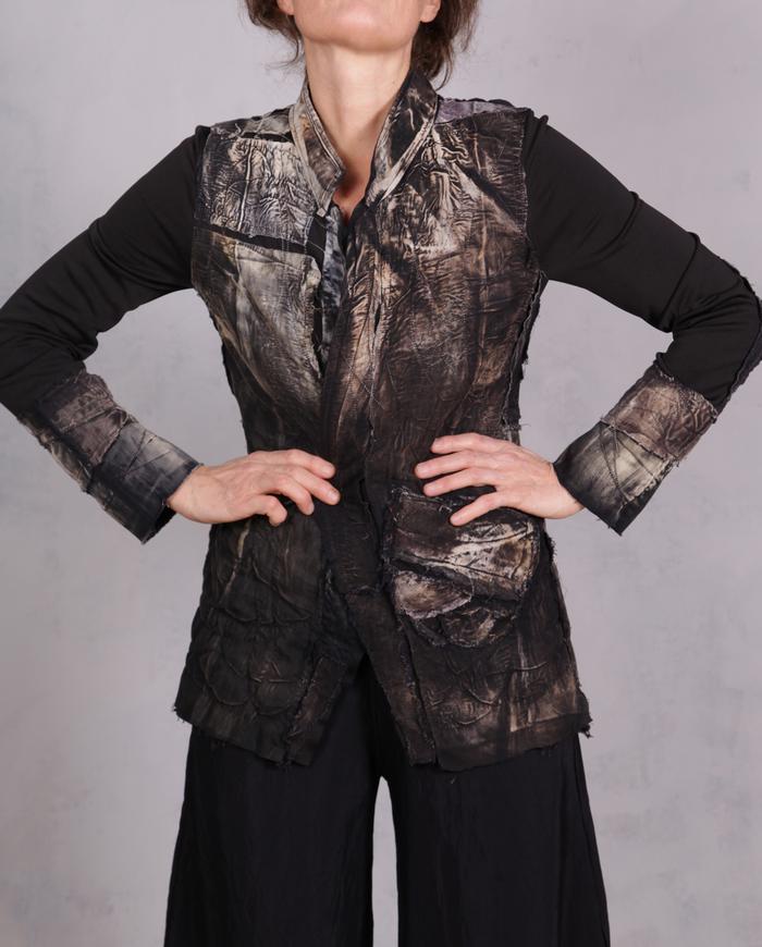 'on the way to midnight' detailed distressed modern art jacket