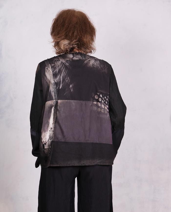 'always everywhere in every way' distressed liquid blouse