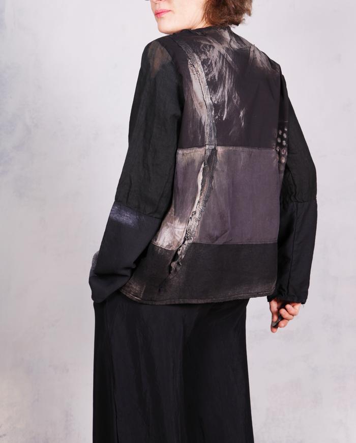 'always everywhere in every way' distressed liquid blouse