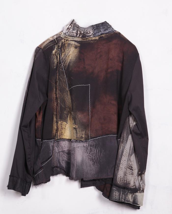 'did you say go up?' detailed fluid one size art blouse