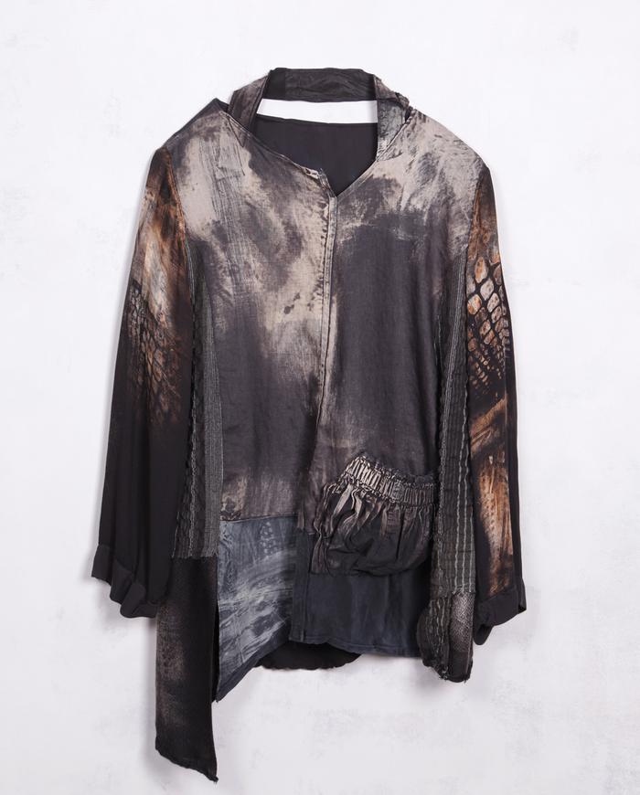 'keep going never stop' detailed art blouse