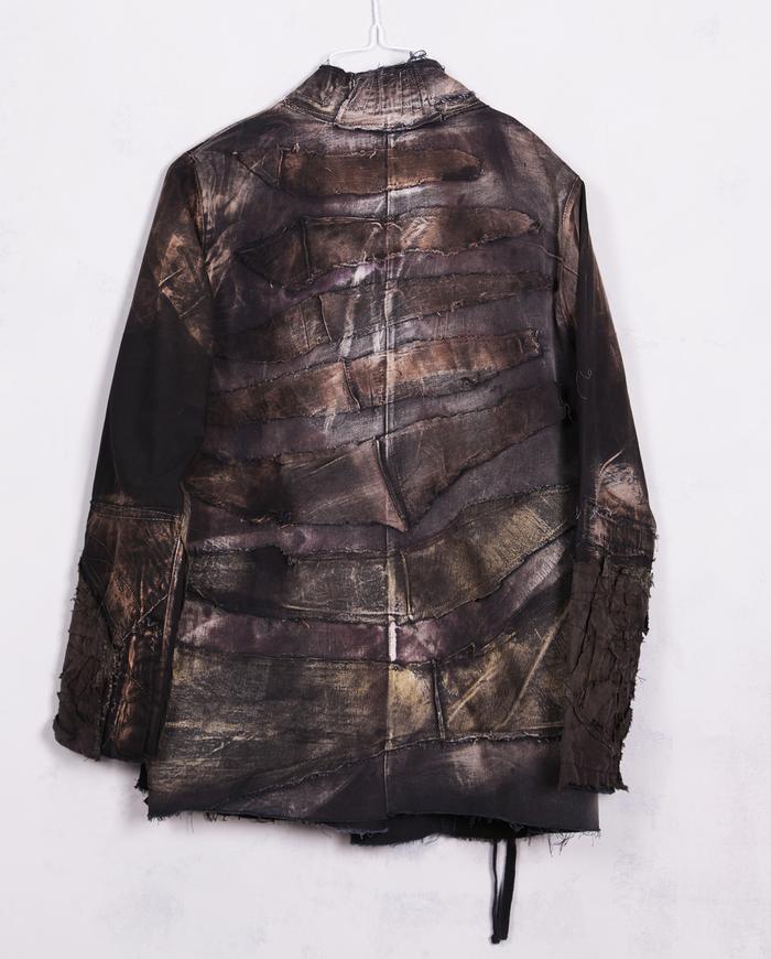 'tangible moment of contemplation' detailed distressed jacket