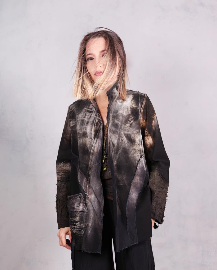 'tangible moment of contemplation' detailed distressed jacket