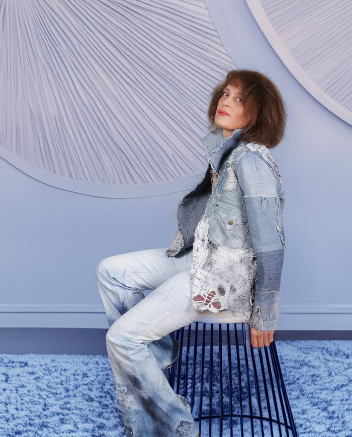 'seams like a masterpiece' detailed distressed denim jacket