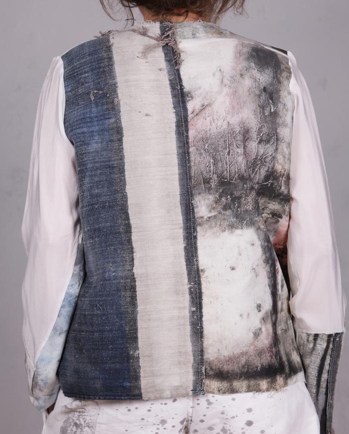 'a material witness' mixed fabrics flowy top