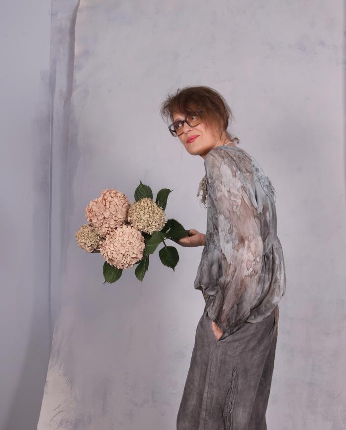 'cloudy before the storm' soft drape asymmetrical top