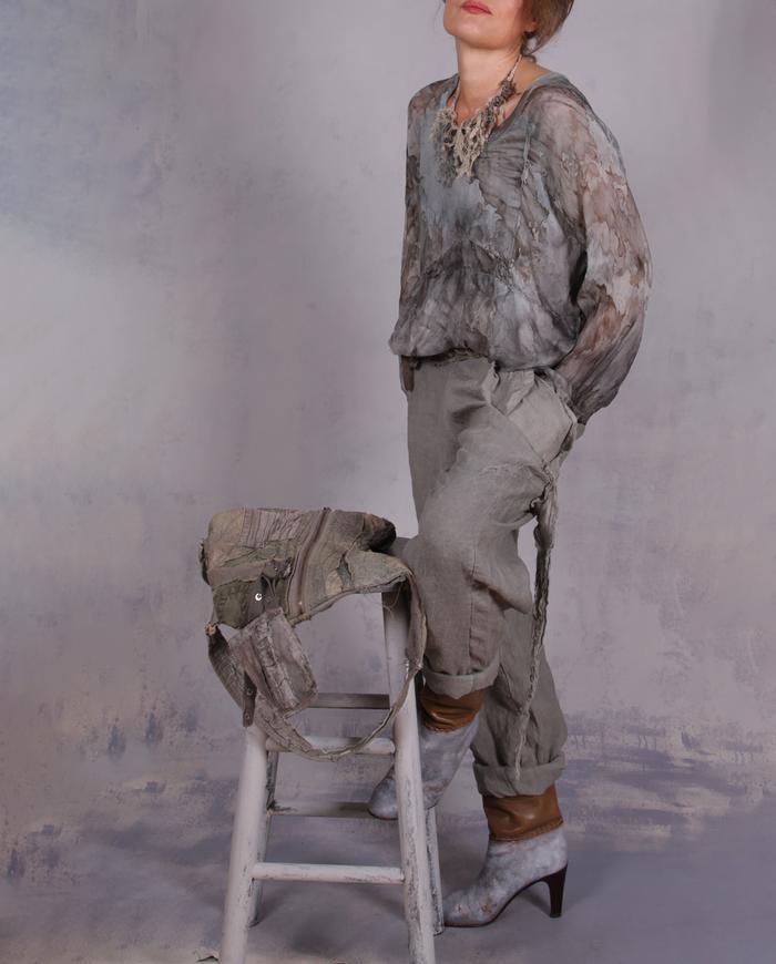 'cloudy before the storm' soft drape asymmetrical top