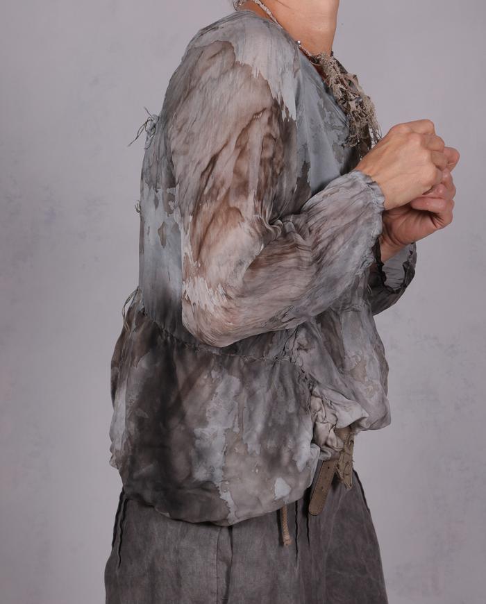 'cloudy before the storm' soft drape asymmetrical top