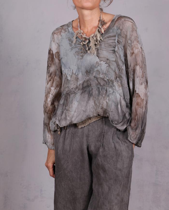 'cloudy before the storm' soft drape asymmetrical top