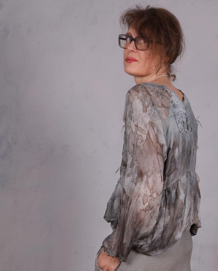 'cloudy before the storm' soft drape asymmetrical top