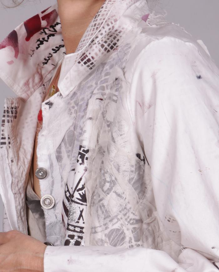 'out-of-print' detailed summer jacket with subtle graphics