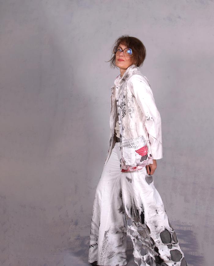 'out-of-print' detailed summer jacket with subtle graphics