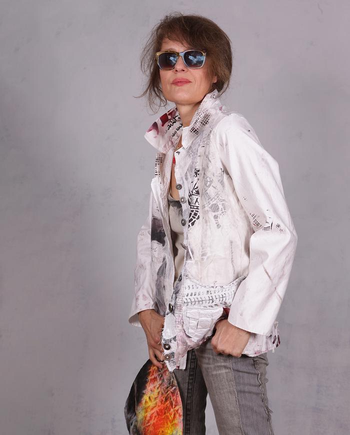 'out-of-print' detailed summer jacket with subtle graphics