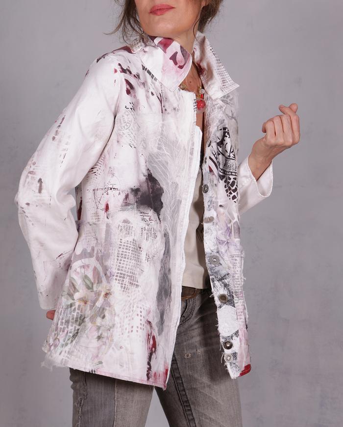 'out-of-print' detailed summer jacket with subtle graphics