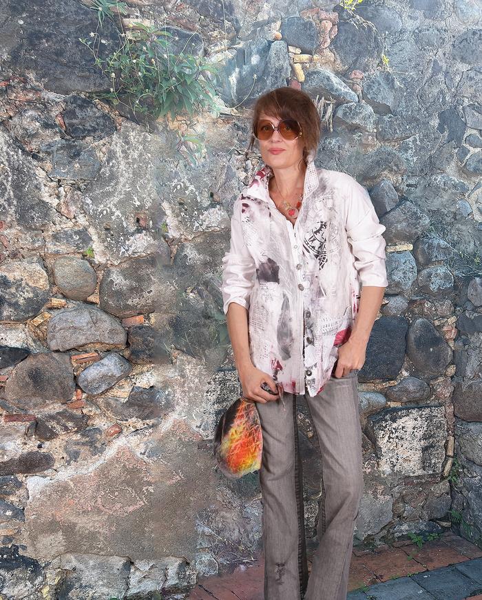 'out-of-print' detailed summer jacket with subtle graphics