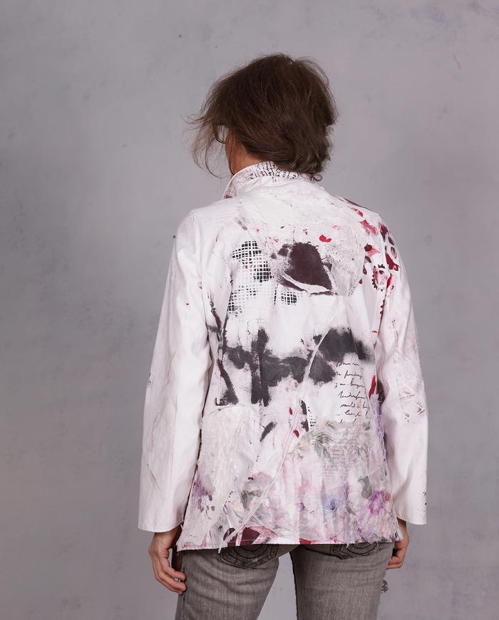 'out-of-print' detailed summer jacket with subtle graphics