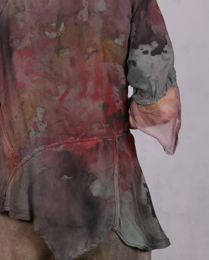 'earth, wind and silk' asymmetrical detailed silk blouse 