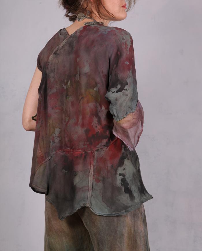 'earth, wind and silk' asymmetrical detailed silk blouse 