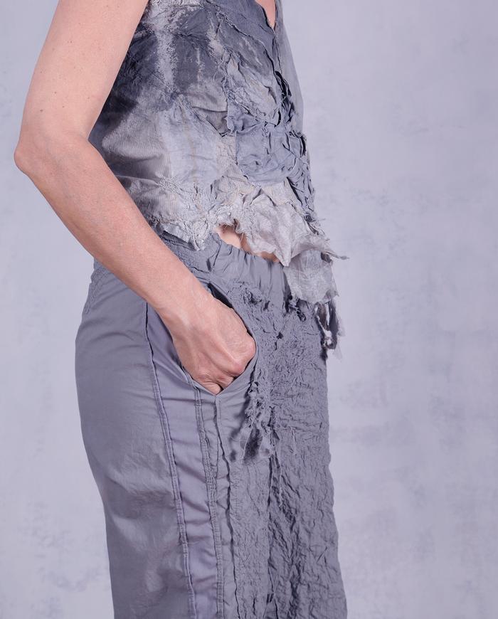 'stone sculpture in motion' highly detailed cropped low-rise pants