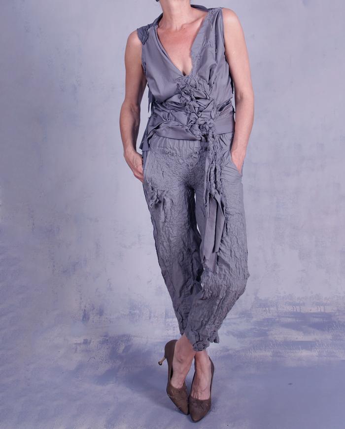 'stone sculpture in motion' highly detailed cropped low-rise pants