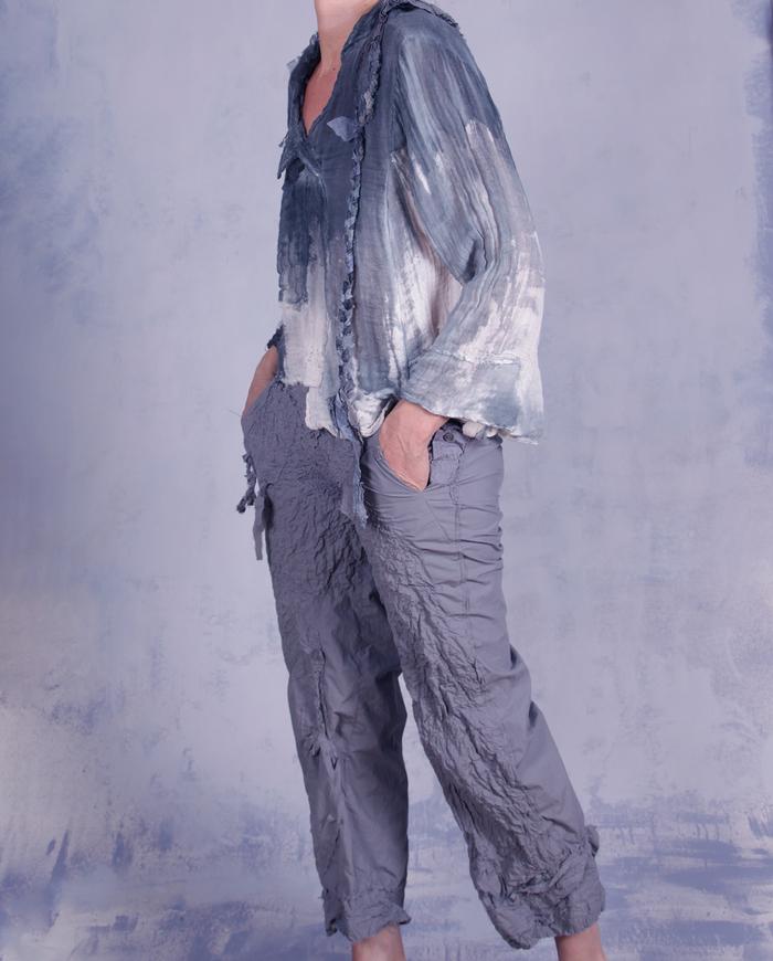 'stone sculpture in motion' highly detailed cropped low-rise pants