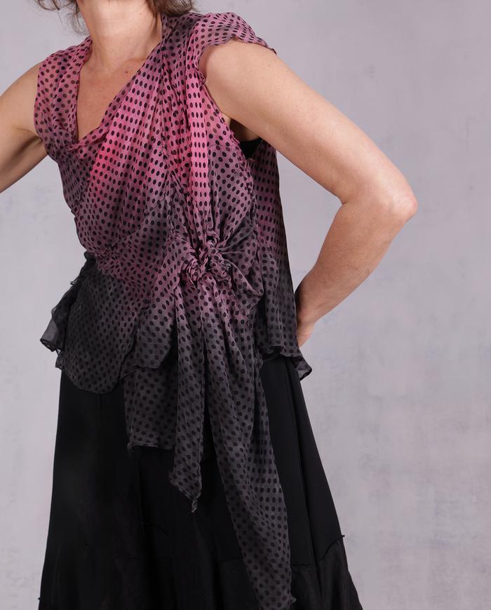 'knots about it' sculptural ombre silk blouse