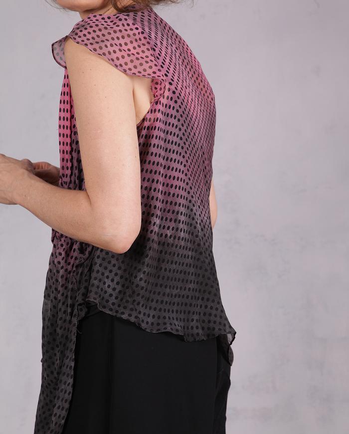 'knots about it' sculptural ombre silk blouse