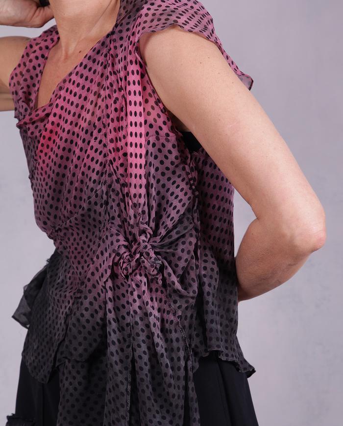 'knots about it' sculptural ombre silk blouse