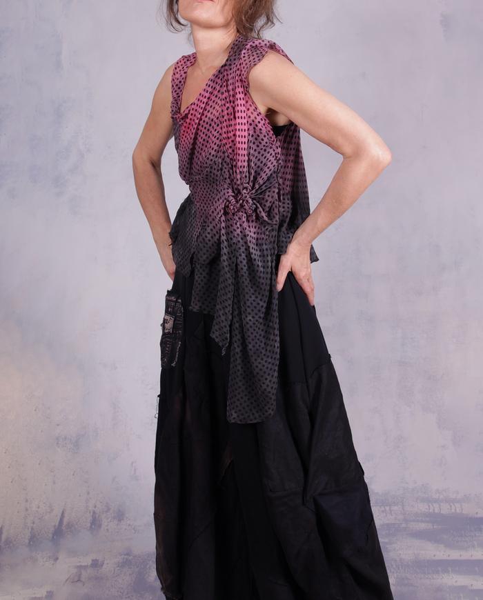 'knots about it' sculptural ombre silk blouse