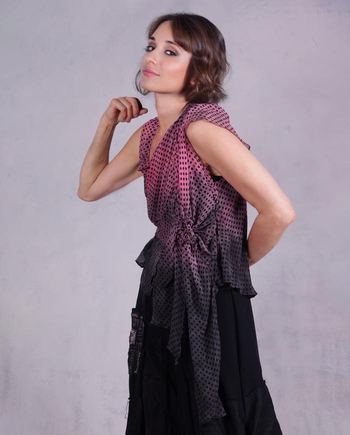 'knots about it' sculptural ombre silk blouse