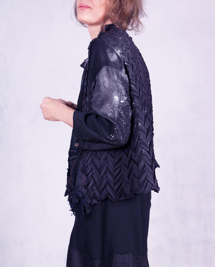 'stretching out the night' detailed art blouse