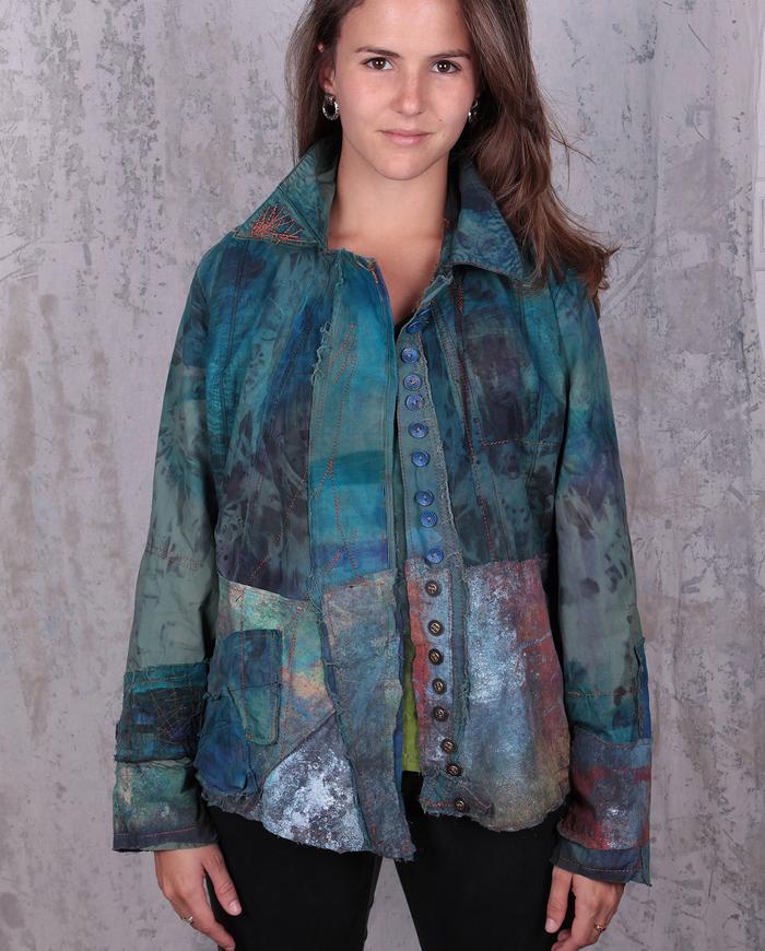 vibrant colors detailed avant-garde jacket