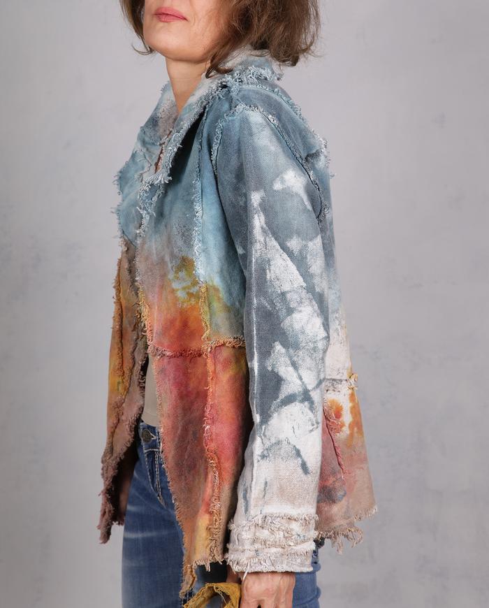 'like wearing a summer' denim-like canvas modern jacket