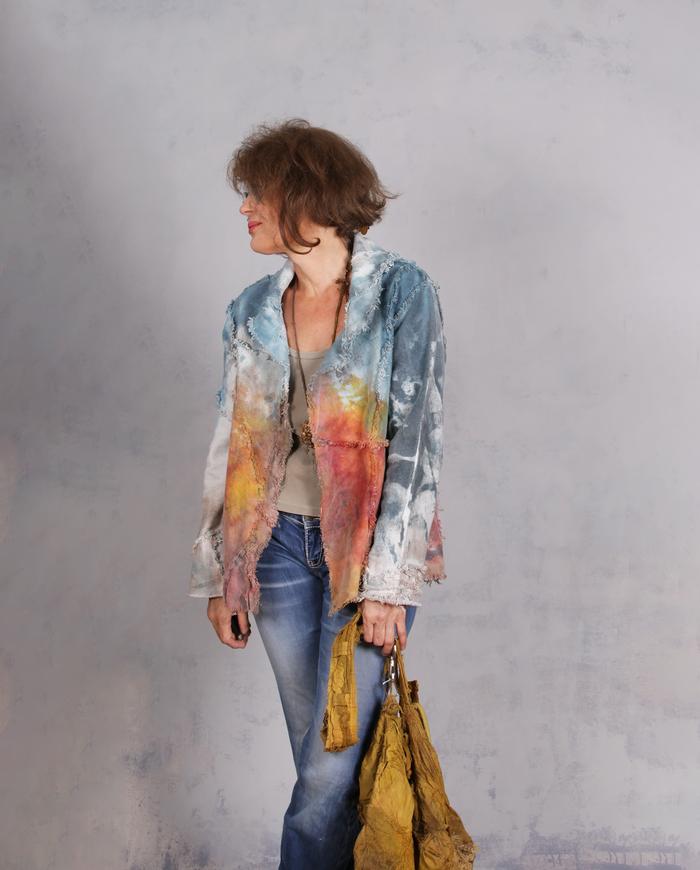 'like wearing a summer' denim-like canvas modern jacket